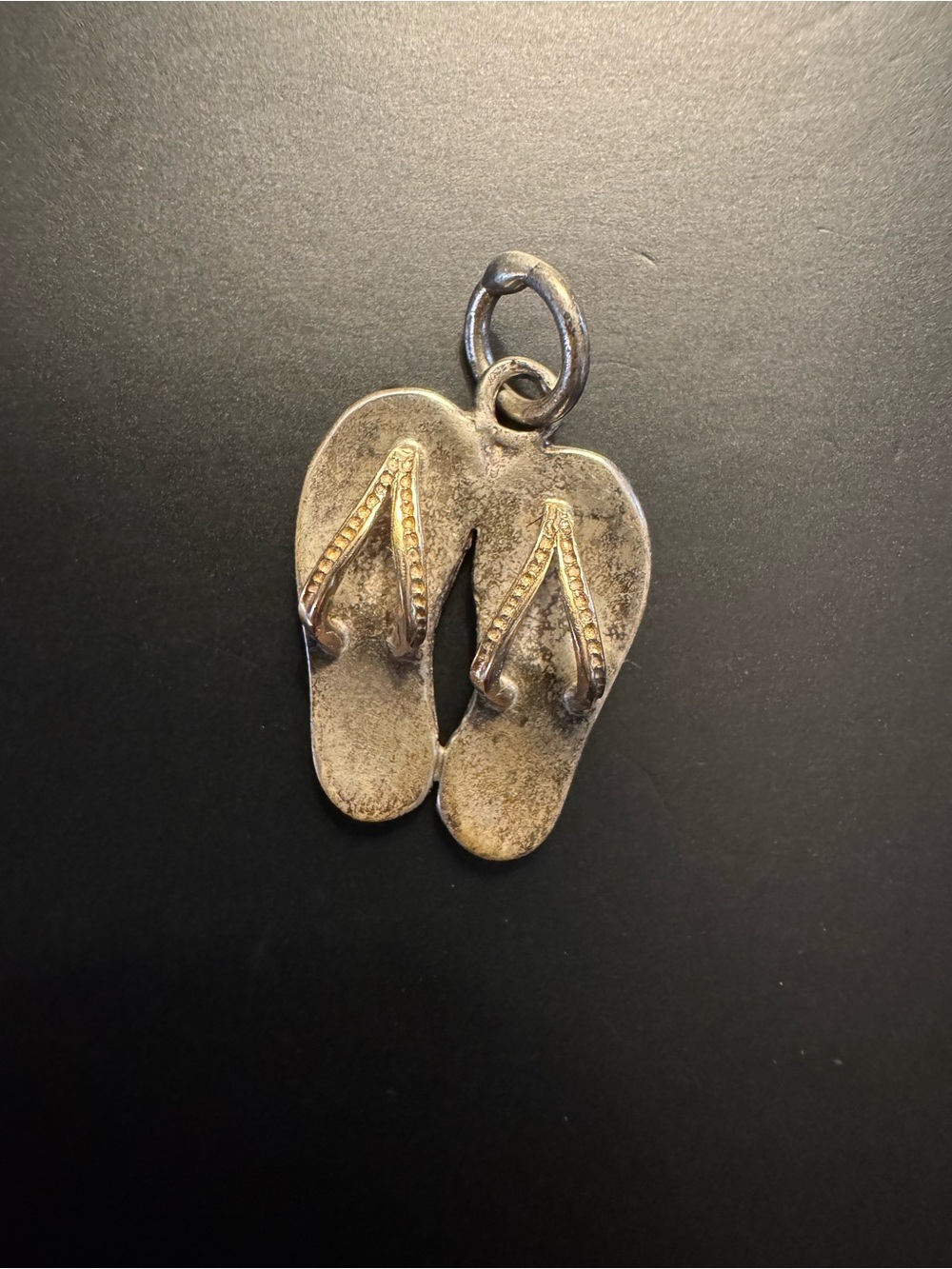 Vintage Sterling Silver Pair of Flip Flops Charm Sandals Beach Pendant